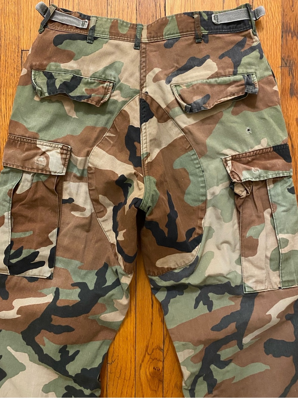 Vintage 80s US Military Woodland Camo Cargo Pants Size 30 Regular